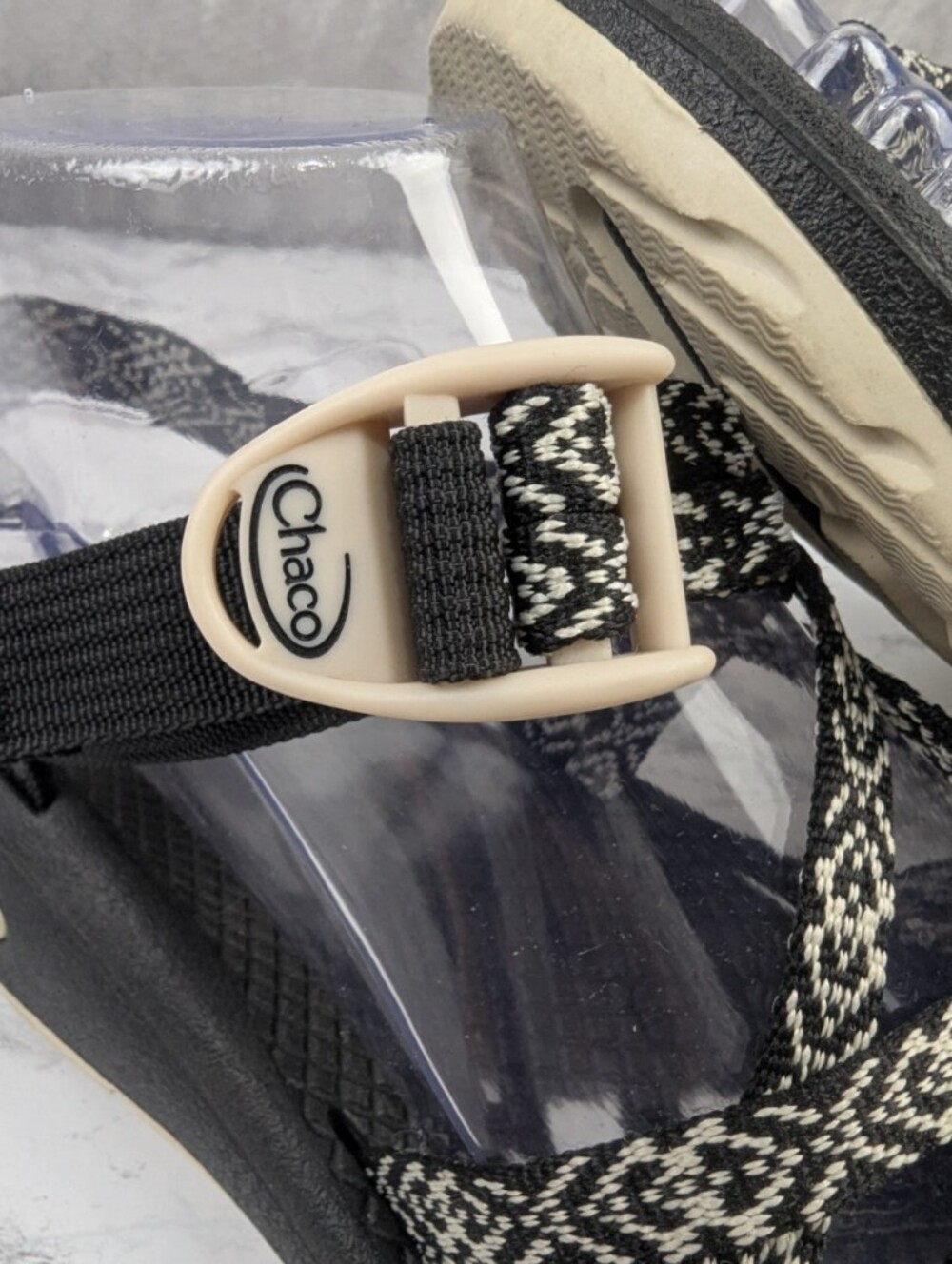 Chaco ZX/2 Cloud Sandal Women's Size 7 Double Strap Toe Loop Geometric Tan Black - Picture 6 of 14